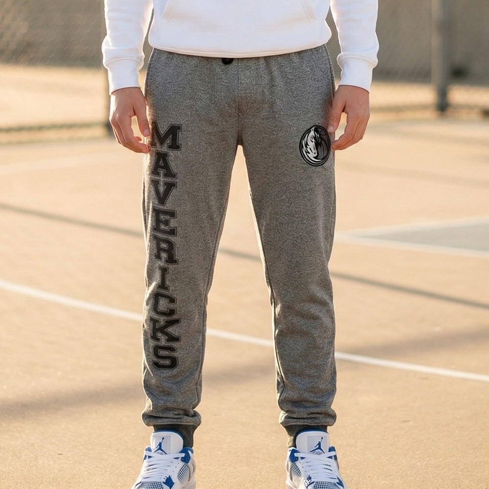 Ultra Game NBA Dallas Mavericks Kids Gray Jogger‎ Sweatpants Heather Gray L
